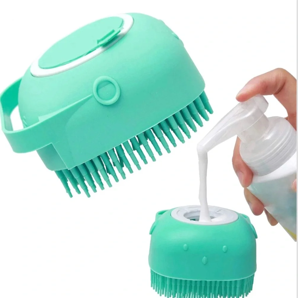 Bath Brush for Cats and Dogs with build in Container